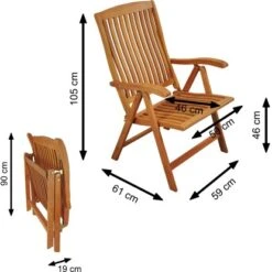 Indoba® Hochlehner Sun Flair Holz Natur Mit Armlehnen 2er Set FSC® -Gartenpflege Geschäft 105201 11001300 13