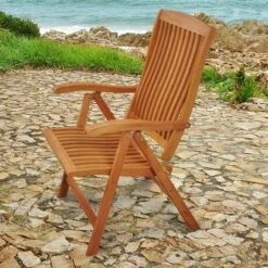 Indoba® Hochlehner Sun Flair Holz Natur Mit Armlehnen 2er Set FSC® -Gartenpflege Geschäft 105201 11001300 19