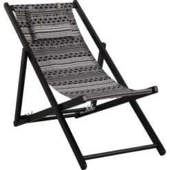 Gartenpflege Geschäft 26 Klappsessel Timbore Holz Schwarz Mit Verstellbarer Rückenlehne