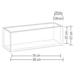 Scheurich Pflanzgefäß C-Cube Long 80 Cm Stony Black -Gartenpflege Geschäft 1461367 4357 240 80 7