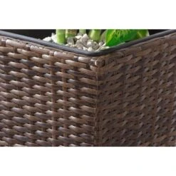 Gartenfreude Pflanzkübel Polyrattan Konisch 28 Cm X 28 Cm Bicolour Braun-Schwarz -Gartenpflege Geschäft 159778 4655 pt02