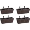 Gartenfreude Balkonkasten Polyrattan 47 Cm X 17 Cm Mocca 4er-Set -Gartenpflege Geschäft 159786 4655