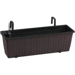 Gartenfreude Balkonkasten Polyrattan 50 Cm X 19 Cm Mocca Mit Bewässerungssystem