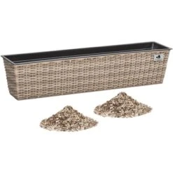 Gartenfreude Balkonkasten 80 Cm X 19 Cm Naturfarben Mit Bewässerungssystem -Gartenpflege Geschäft 159811 4655 4