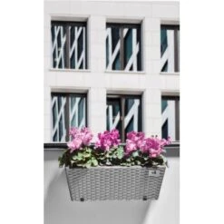 Gartenfreude Balkonkasten Polyrattan Inkl. Aufhängung 47 Cm X 17 Cm Grau 2 Stück -Gartenpflege Geschäft 159823 4655 4