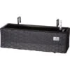 Gartenfreude Balkonkasten Polyrattan Eckig 60 Cm X 19 Cm Anthrazit