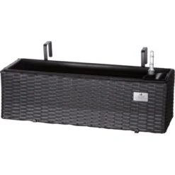 Gartenpflege Geschäft 3 Gartenfreude Balkonkasten Polyrattan Eckig 60 Cm X 19 Cm Anthrazit