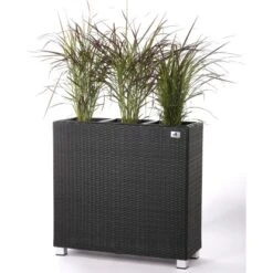 Gartenfreude Raumteiler Pflanzkübel 76 Cm X 26 Cm Anthrazit Mit Alu-Füßen -Gartenpflege Geschäft 160205 4655 pt01