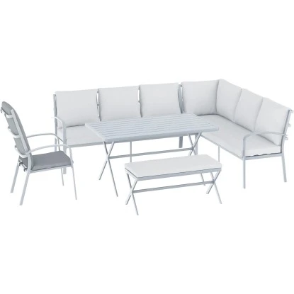 (Ersatz-)Sitz-/Rückenkissen Für Stuhl Garnet Eck-Diningset Grau 4 (Ersatz-)Sitz-/Rückenkissen Für Stuhl Garnet Eck-Diningset Grau – Bild 2