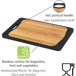 Wenko Schneidebrett Kombi Mit Griff Und Saftrille 33 Cm X 23 Cm Schwarz -Gartenpflege Geschäft 4008838371190 1068 03