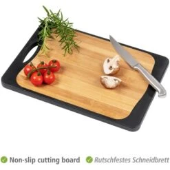 Wenko Schneidebrett Kombi Mit Griff Und Saftrille 33 Cm X 23 Cm Schwarz -Gartenpflege Geschäft 4008838371190 1068 04