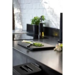 Wenko Schneidebrett Kombi Mit Griff Und Saftrille 33 Cm X 23 Cm Schwarz -Gartenpflege Geschäft 4008838371190 1068 07