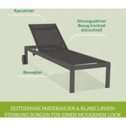 Acamp Liege Rimini 198 Cm X 60 Cm X 35 Cm Anthrazit-Carbon -Gartenpflege Geschäft 4013556568074 4616 05