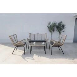 Acamp Loungegruppe Korfu Schwarz-Bambus -Gartenpflege Geschäft 4013556574587 4928 02