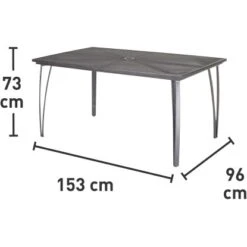Gartentisch Sacramento II Rechteckig Stahl 153 Cm X 96 Cm 7 Gartentisch Sacramento II Rechteckig Stahl 153 Cm X 96 Cm -Gartenpflege Geschäft 4048124974438 vm01 101117