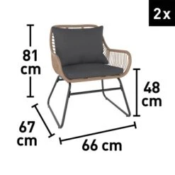 Balkonmöbel-Set Willmar 3-teilig Polyrattan Beige -Gartenpflege Geschäft 4048124997611 VM 01