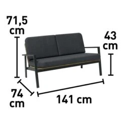 Lounge-Set Olary 4-teilig Akazienholz Schwarz -Gartenpflege Geschäft 4048126617562 140