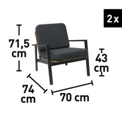 Lounge-Set Olary 4-teilig Akazienholz Schwarz -Gartenpflege Geschäft 4048126617562 150