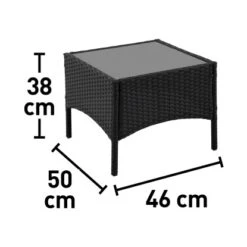 Balkonset Taracoa Wicker Schwarz 3-teilig -Gartenpflege Geschäft 4048126619542 80