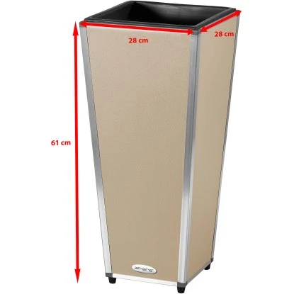 Amare Blumentopf Pur Fiberglas Design 28 Cm X 28 Cm X 61 Cm Beige 8 Amare Blumentopf Pur Fiberglas Design 28 Cm X 28 Cm X 61 Cm Beige – Bild 6