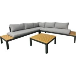 Gartenfreude Aluminium-Lounge Ambience Zwei- U. Dreisitzer Ecksitz Tisch DG