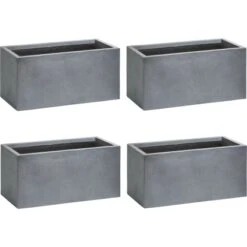 Gartenfreude Fiberglastöpfe 4 X 3-Set Grau Verschiedene Größen