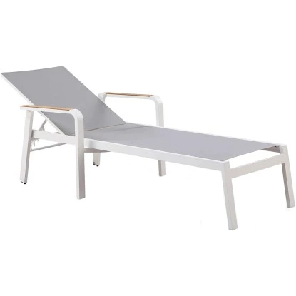 Sonnenliege Richmond Weiß/Teak 3 Sonnenliege Richmond Weiß/Teak