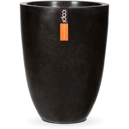 Capi Pflanztopf Lux Outdoor Elegant Niedrig I Ø 26 Cm X 36 Cm Schwarz 3 Capi Pflanztopf Lux Outdoor Elegant Niedrig I Ø 26 Cm X 36 Cm Schwarz