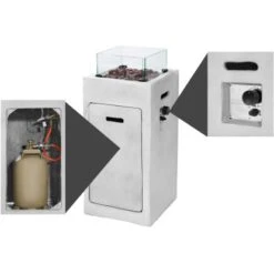 Amare Gas-Feuerstelle Für Den Außenbereich Quadratisch Grau -Gartenpflege Geschäft 765581 4655 08