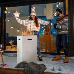 Amare Gas-Feuerstelle Für Den Außenbereich Quadratisch Weiß -Gartenpflege Geschäft 765603 4655 03