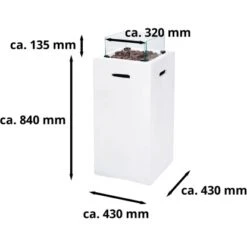 Amare Gas-Feuerstelle Für Den Außenbereich Quadratisch Weiß -Gartenpflege Geschäft 765603 4655 07