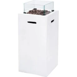 Amare Gas-Feuerstelle Für Den Außenbereich Quadratisch Weiß -Gartenpflege Geschäft 765603 4655 12