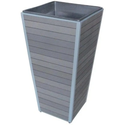 WPC-Pflanzsäule Monaco 27 Cm X 27 Cm X 44 Cm Anthrazit 3 WPC-Pflanzsäule Monaco 27 Cm X 27 Cm X 44 Cm Anthrazit