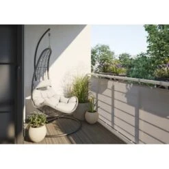 Acamp Hängesessel Tonga Aus PE-Geflecht Schwarz-Ecru -Gartenpflege Geschäft 8109928 3