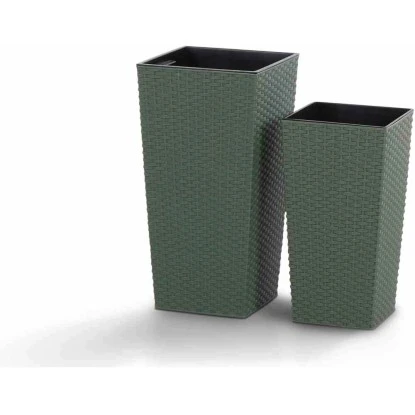 Siena Garden Pflanzgefäß Eco Paris Grün 25x25x46,5 Cm 4 Siena Garden Pflanzgefäß Eco Paris Grün 25x25x46,5 Cm – Bild 2