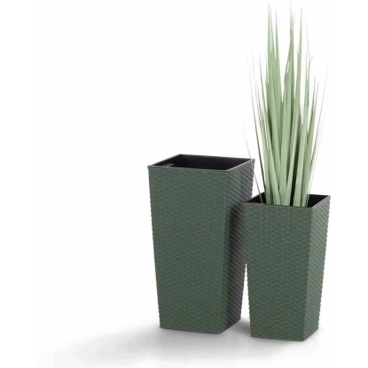 Siena Garden Pflanzgefäß Eco Paris Grün 25x25x46,5 Cm 5 Siena Garden Pflanzgefäß Eco Paris Grün 25x25x46,5 Cm – Bild 3