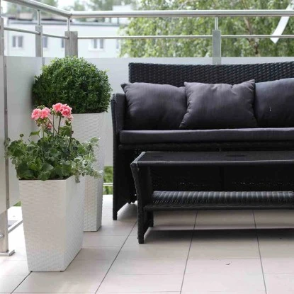 Siena Garden Pflanzgefäß Modern Paris Weiß 40x40x75,3 Cm 8 Siena Garden Pflanzgefäß Modern Paris Weiß 40x40x75,3 Cm – Bild 6