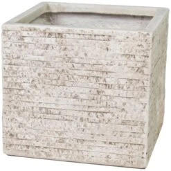 M Collections Pflanzkasten Utah Cubi 35 Cm X 35 Cm Beige