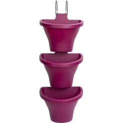 Gartenpflege Geschäft 8 Elho Geländertopf Corsica 24 Cm 3er-Set Kirschrot